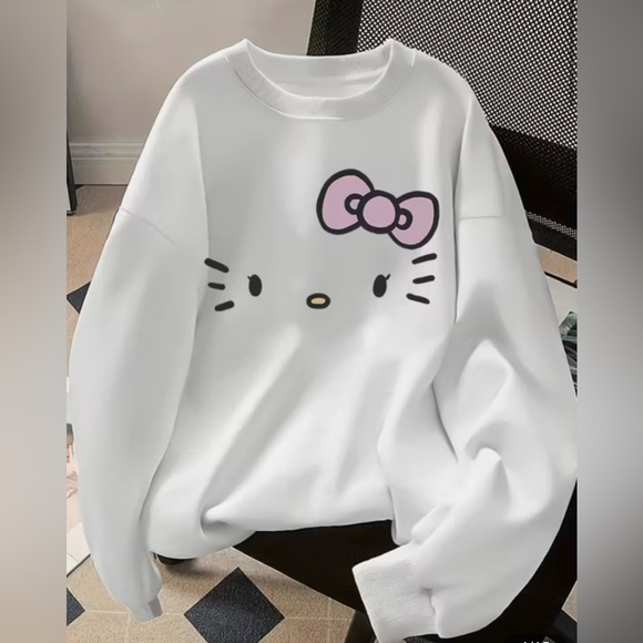 Hello Kitty White Sweatshirt with Pink Accents - Picture 1 of 8